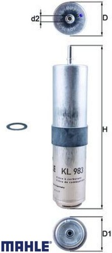 Mahle kl983d kraftstofffilter - kl983d,